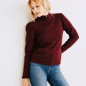 Madewell (Re)sourced Plush Mockneck Puff-Sleeve Top